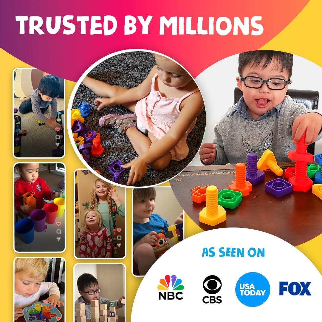 Skoolzy Set Montessori 12 Piezas Tuercas y Tornillos 18+ Meses