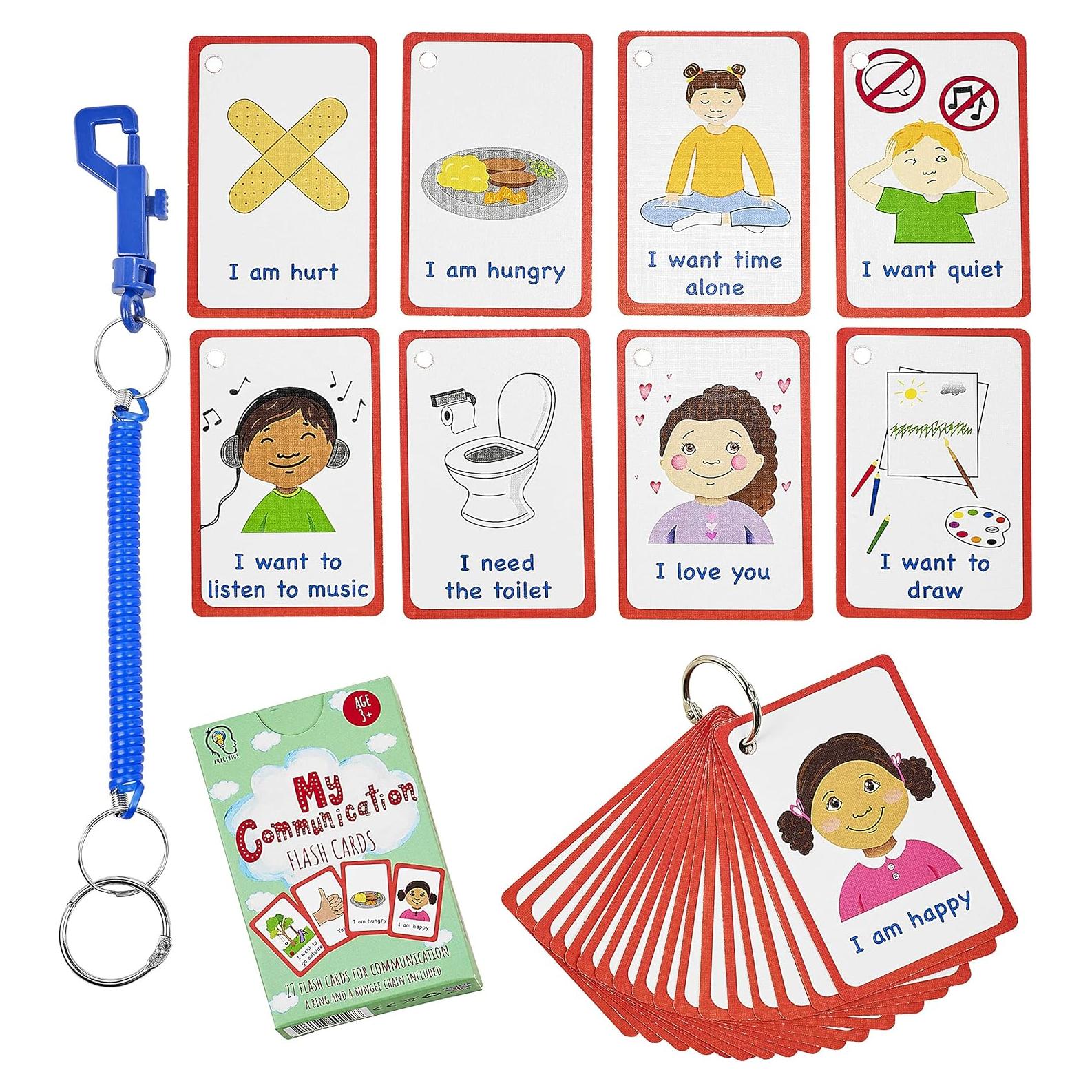 Tarjetas de Comunicación Amagenius 27 Piezas para Autismo y Retraso del Habla