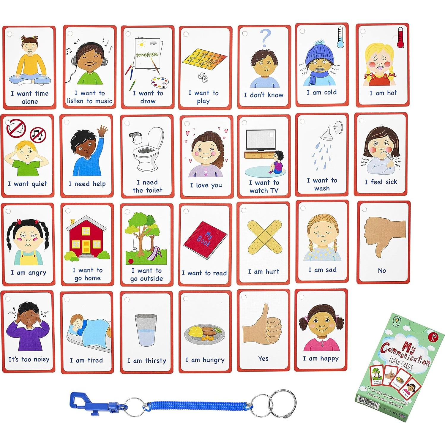 Tarjetas de Comunicación Amagenius 27 Piezas para Autismo y Retraso del Habla