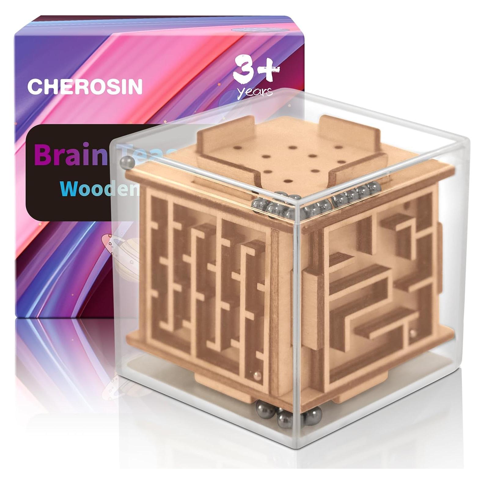 Cubo de Rompecabezas Antiestrés CHEROSIN 6 Caras Madera 5.84cm