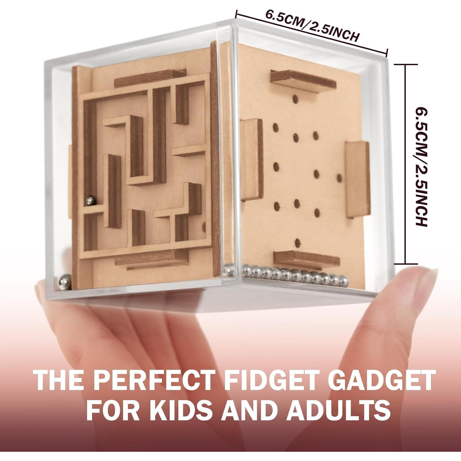 Cubo de Rompecabezas Antiestrés CHEROSIN 6 Caras Madera 5.84cm