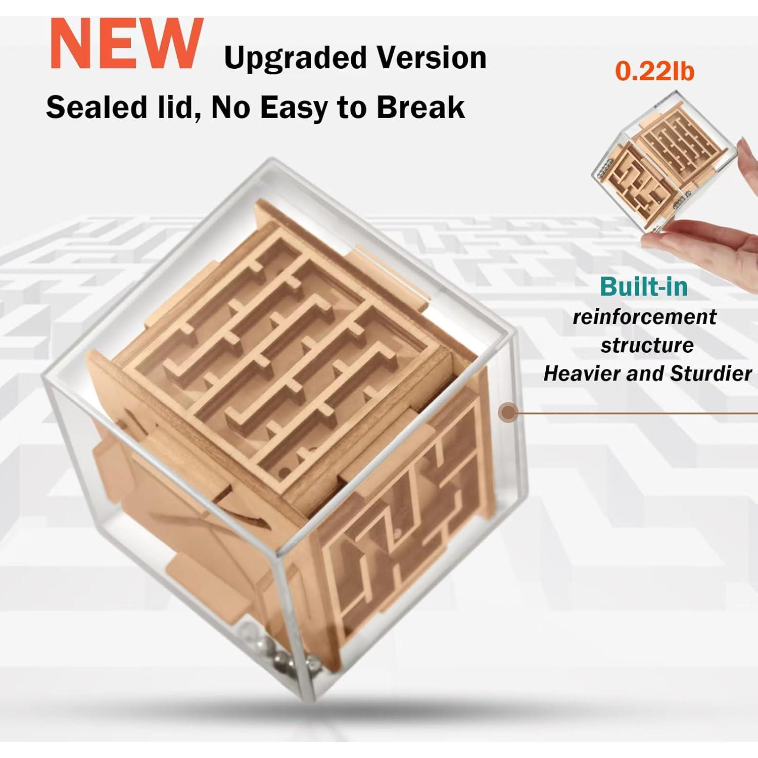 Cubo de Rompecabezas Antiestrés CHEROSIN 6 Caras Madera 5.84cm