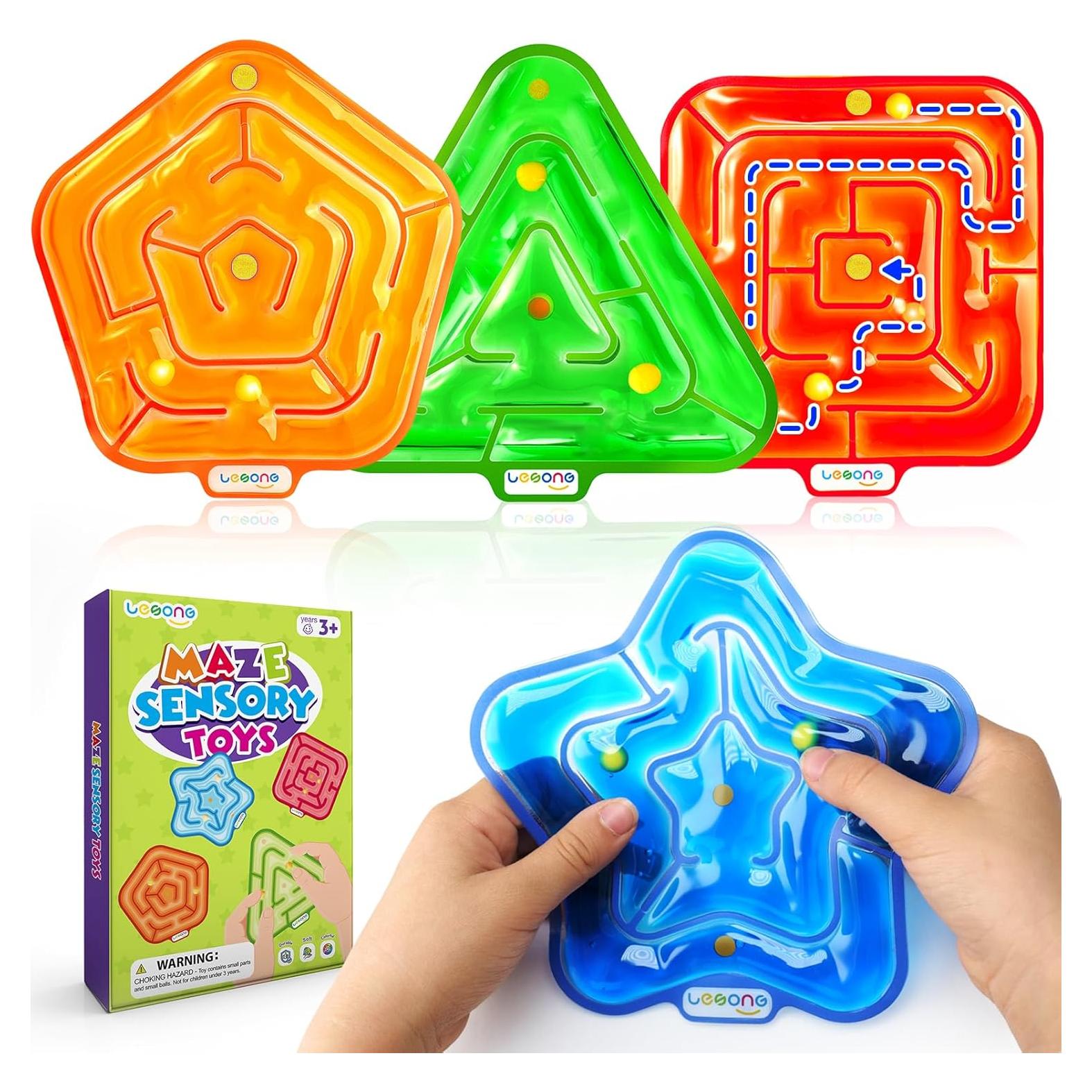 Juguetes Sensoriales Antiestrés LESONG - Laberinto Gel 4 Piezas