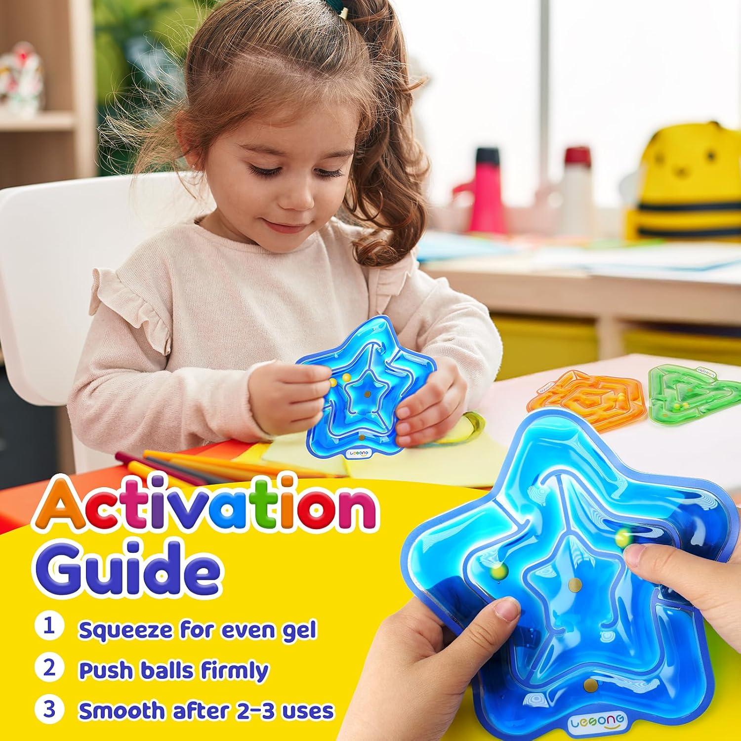 Juguetes Sensoriales Antiestrés LESONG - Laberinto Gel 4 Piezas