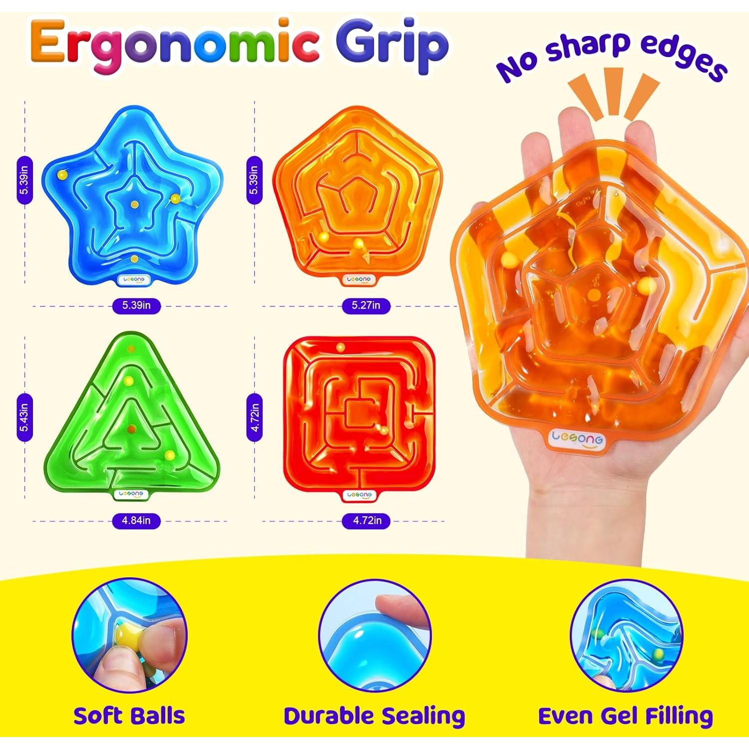 Juguetes Sensoriales Antiestrés LESONG - Laberinto Gel 4 Piezas