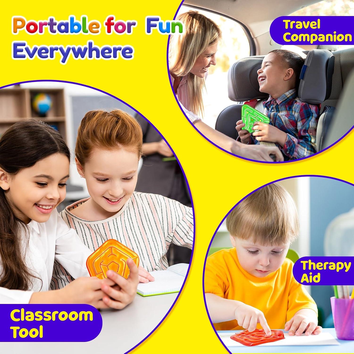 Juguetes Sensoriales Antiestrés LESONG - Laberinto Gel 4 Piezas