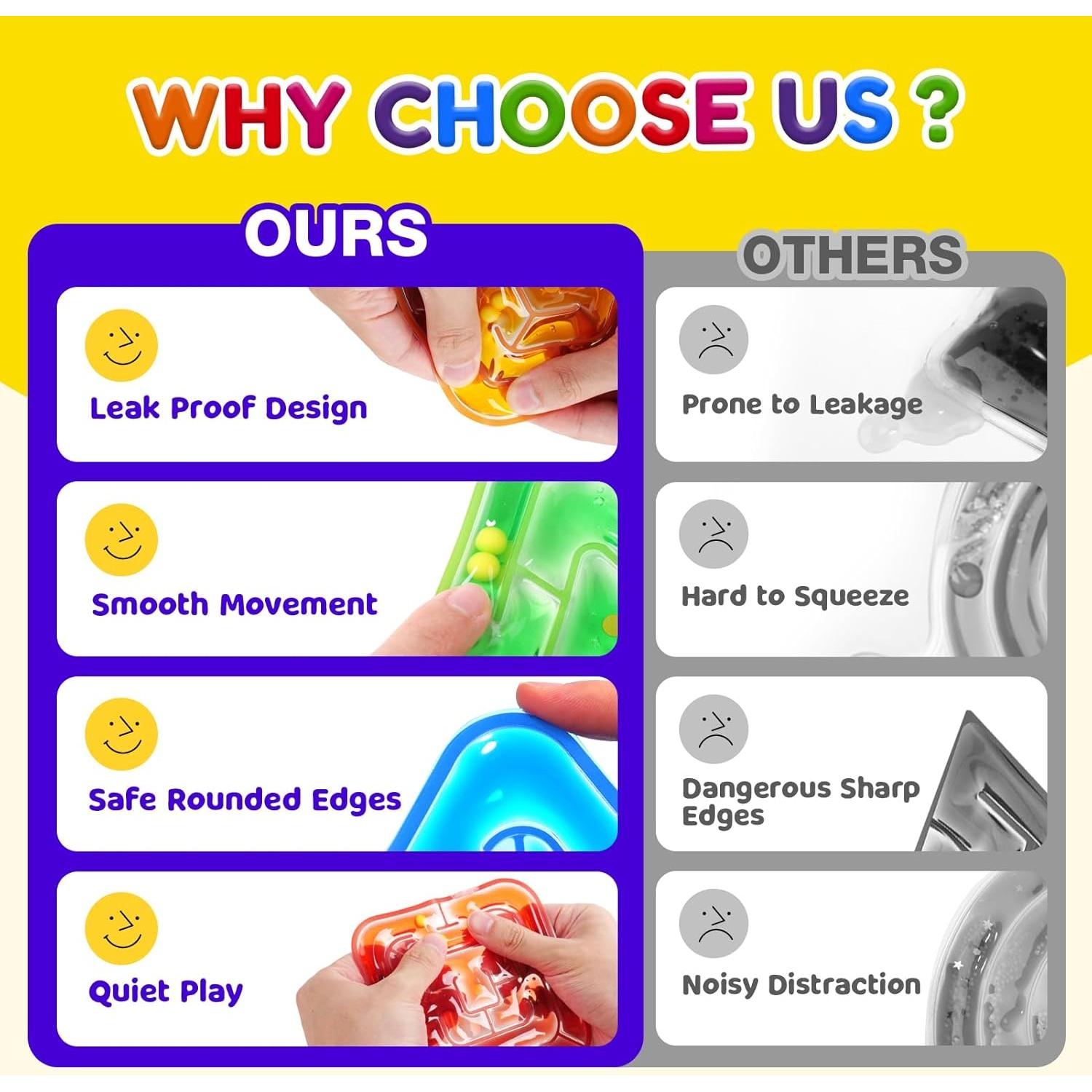 Juguetes Sensoriales Antiestrés LESONG - Laberinto Gel 4 Piezas