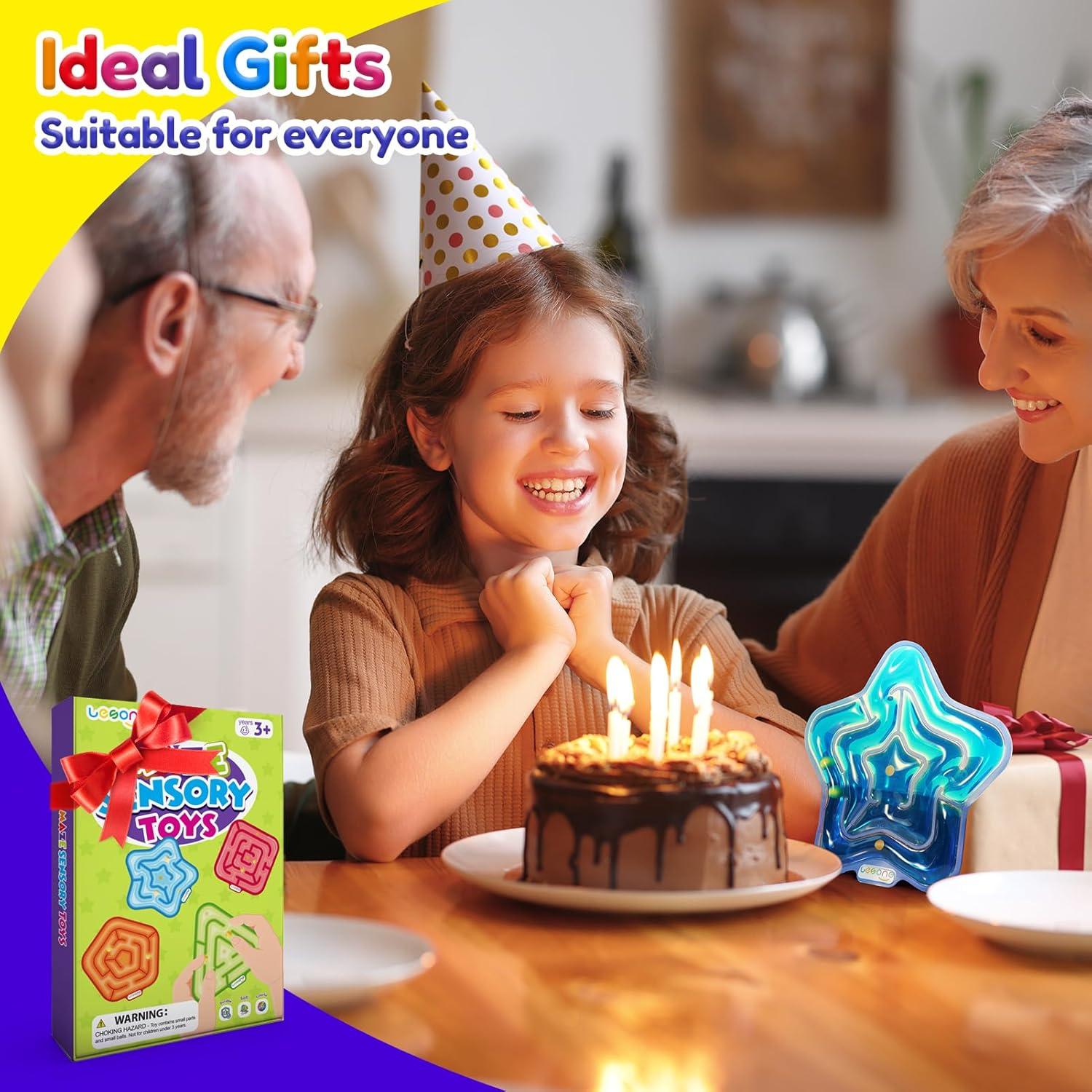 Juguetes Sensoriales Antiestrés LESONG - Laberinto Gel 4 Piezas