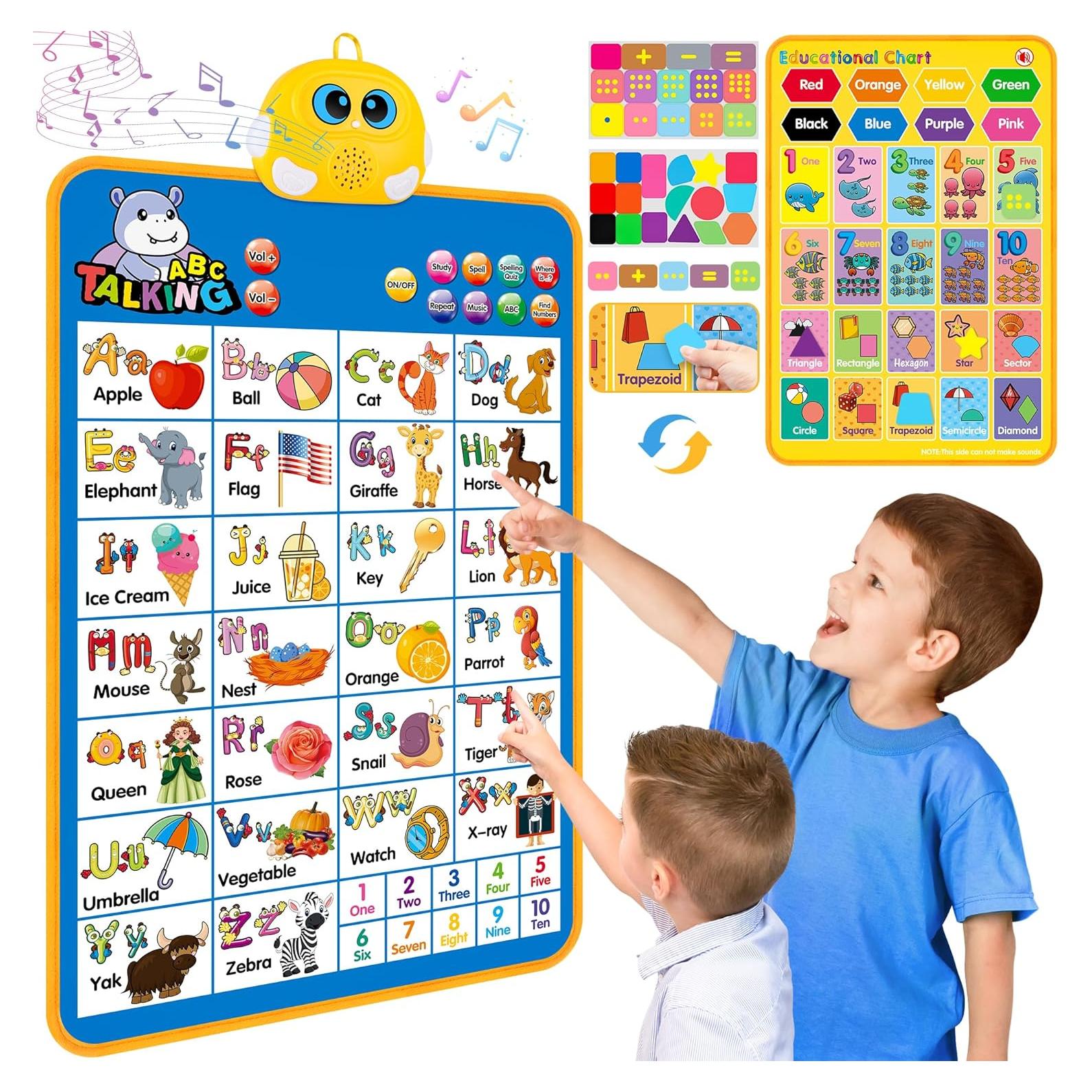 Cartel de Pared Hablante ABC 123 GaHoo - Juguete Educativo Azul