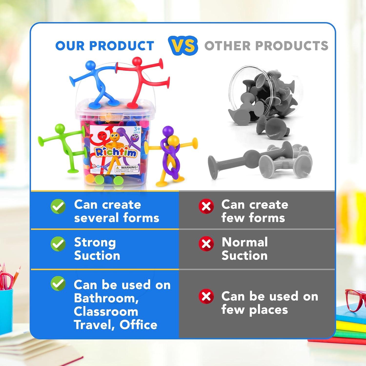 Juguetes Sensoriales de Ventosa Richtim - Paquete de 48 Unidades