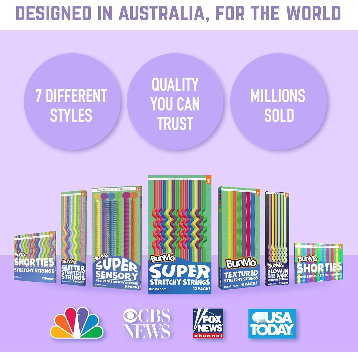 Cuerdas Elásticas BunMo - Juguete Sensorial 6 Piezas 3+