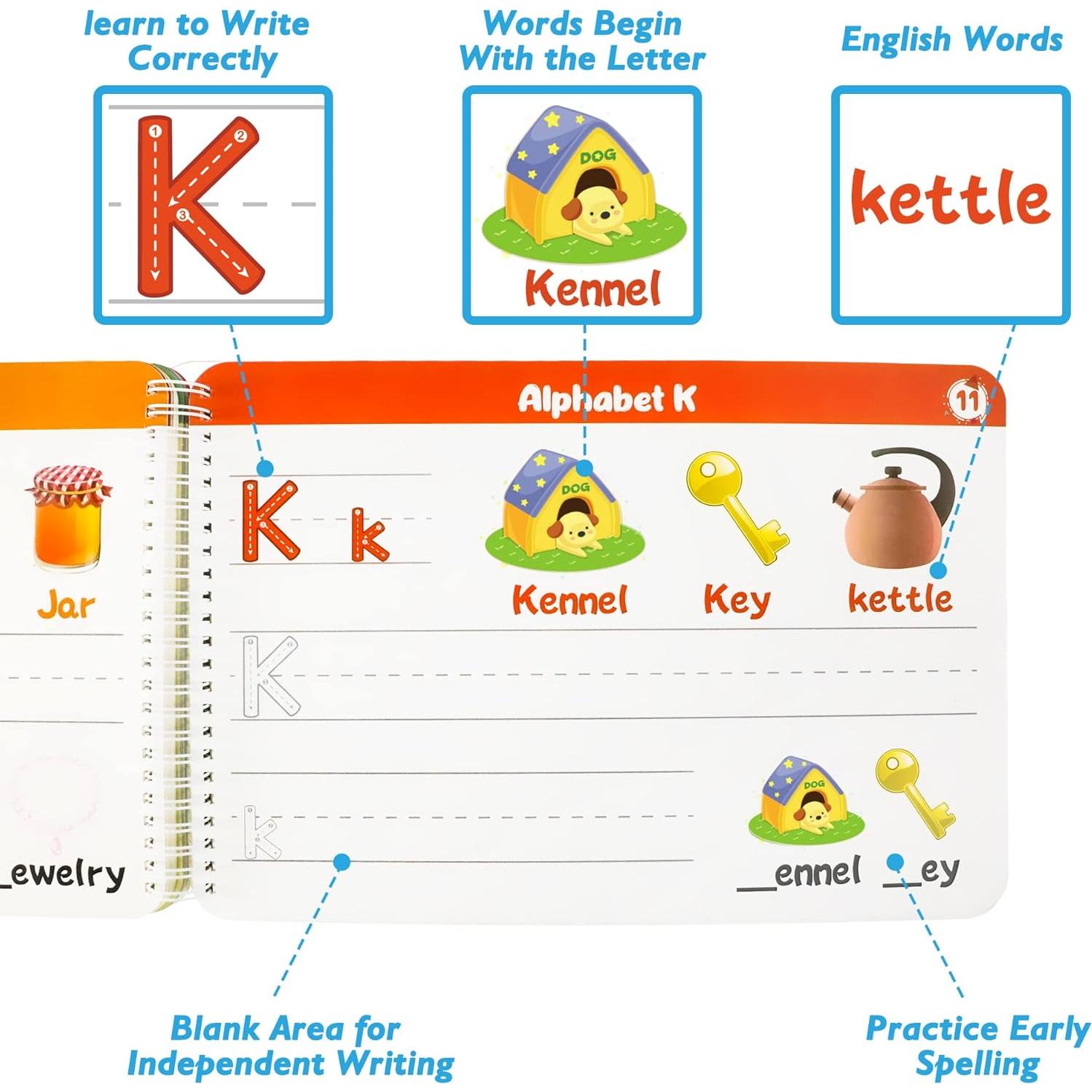 Cuaderno de Escritura Reutilizable iHarPro 40 Páginas para Niños