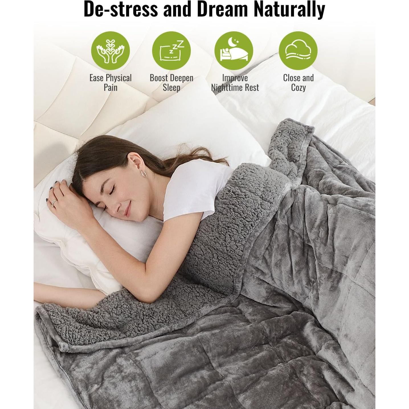 Manta con peso Uttermara 6.8kg 152x203cm Sherpa Gris