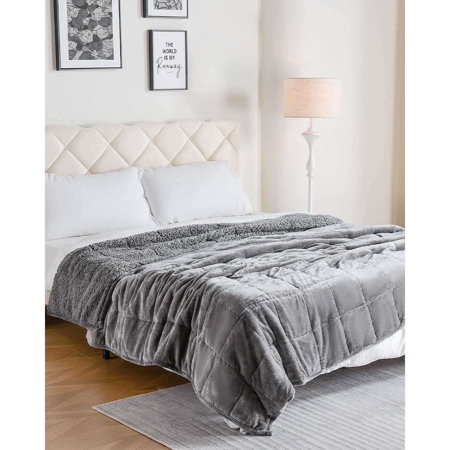 Manta con peso Uttermara 6.8kg 152x203cm Sherpa Gris