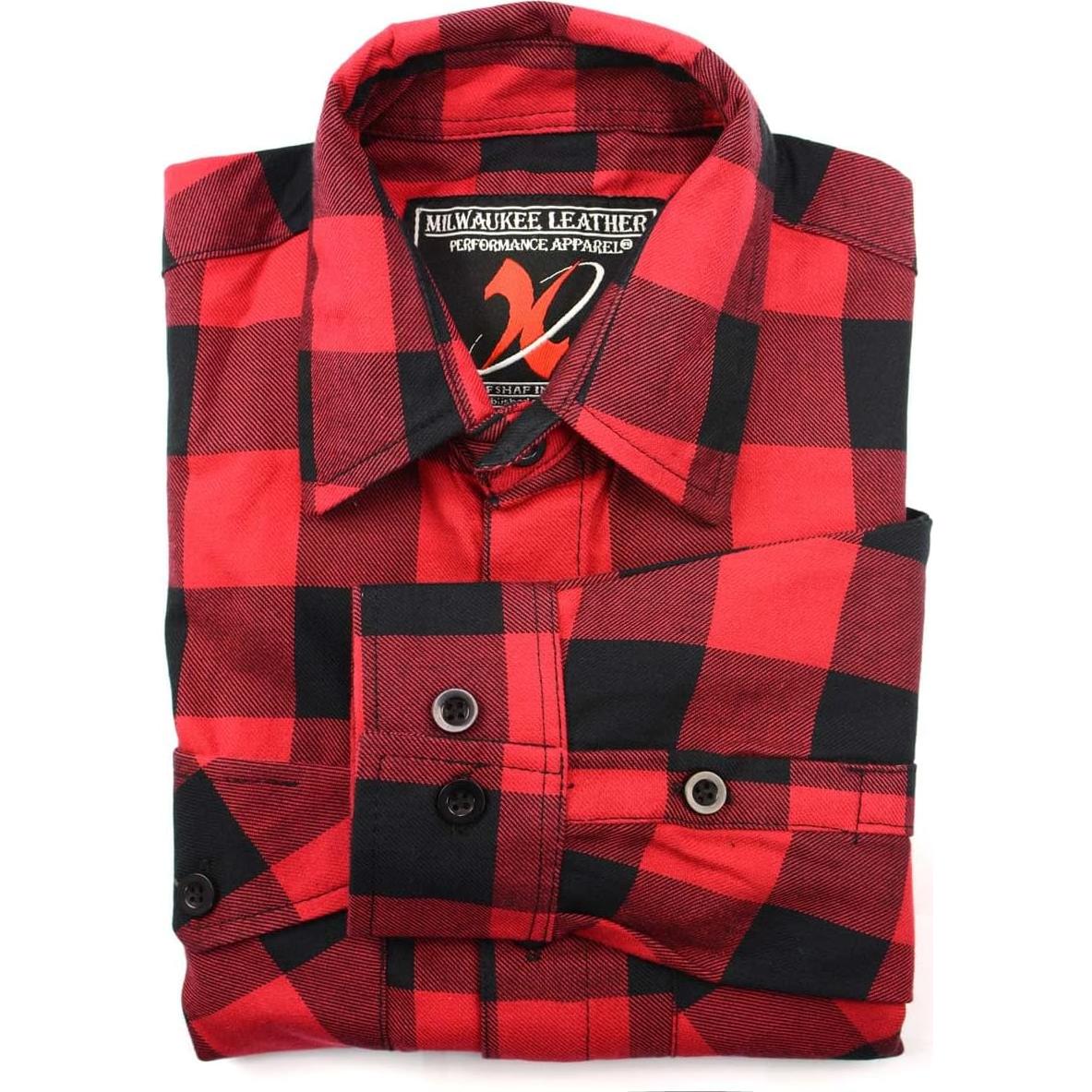 Camisa de Cuadros de Algodón Milwaukee Leather Manga Larga