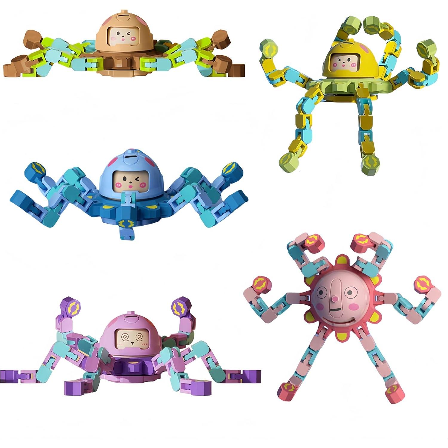 5 Juguetes Fidget Spinner Transformables QETRABONE - Alivio Estrés