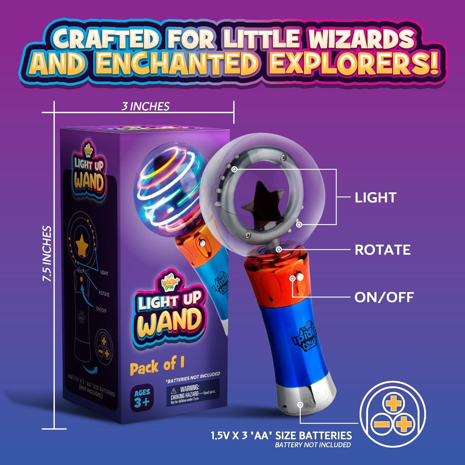 Varita LED giratoria Ipidipi Toys 19 cm para niños