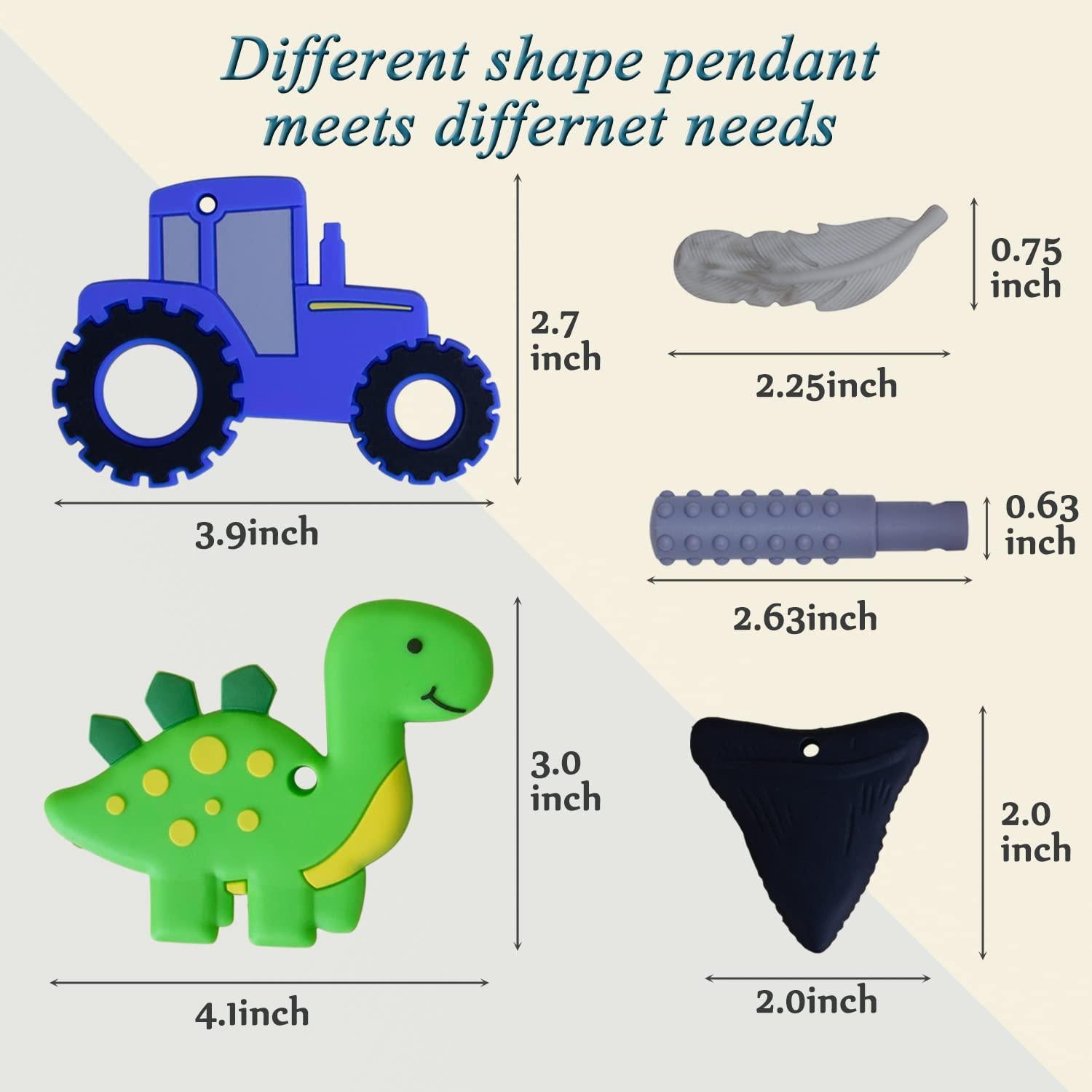 Collar Masticable Sensory KongNai - 5 Piezas Silicona Grado Alimenticio