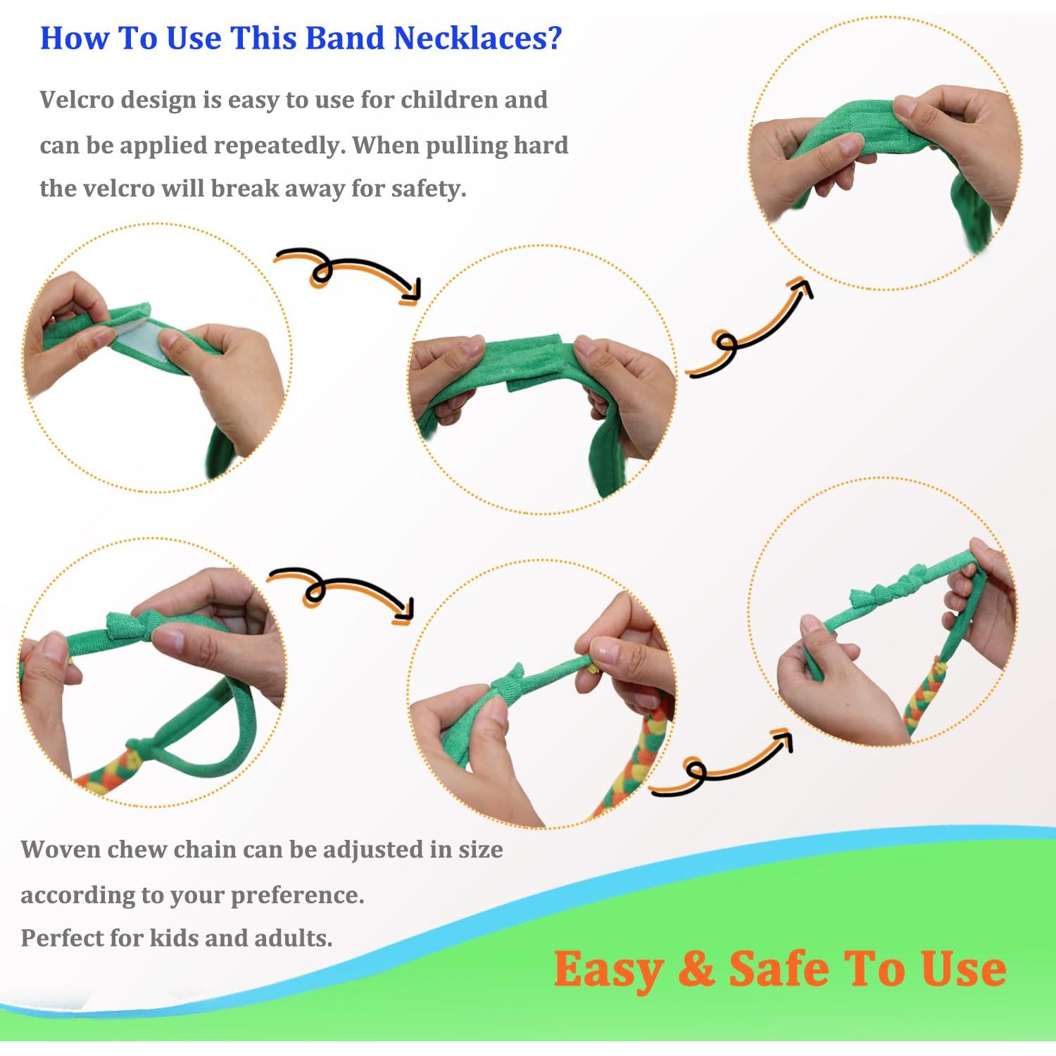 Collares Masticables Sensoriales para Niños - Tela Absorbente