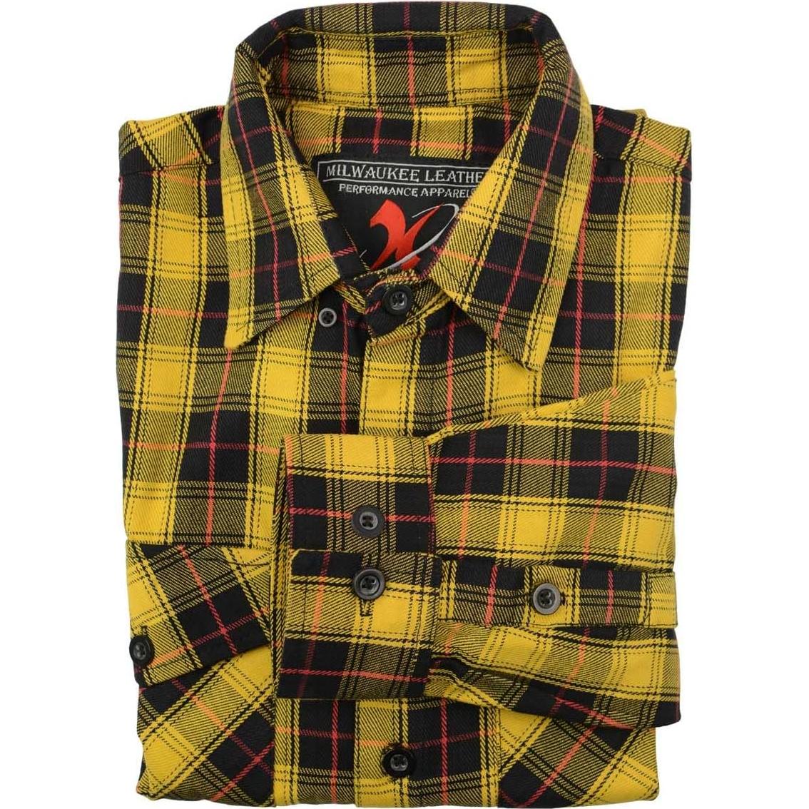 Camisa de Cuadros de Algodón Milwaukee Leather Manga Larga XL