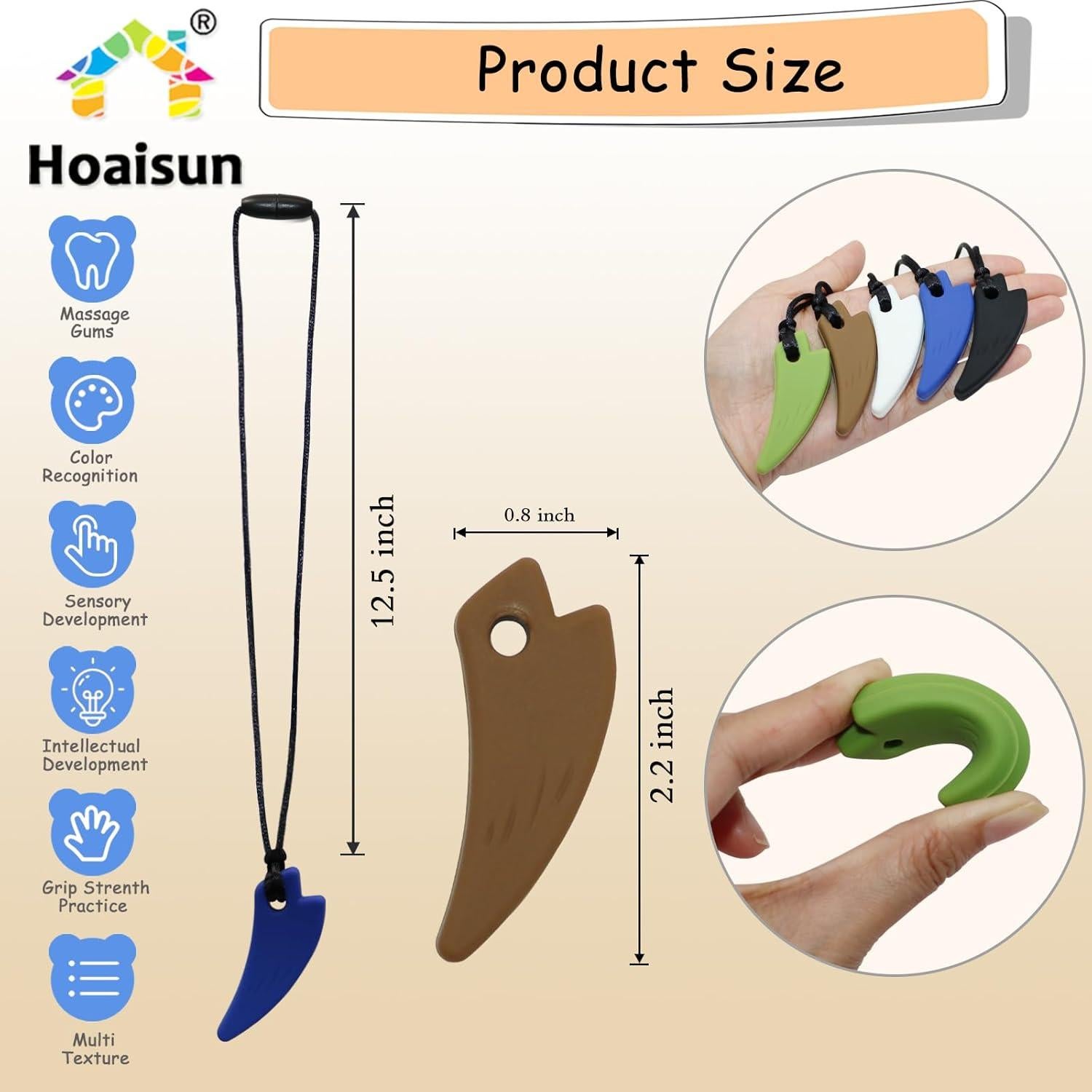 Collares Masticables Sensoriales Hoaisun - Paquete de 5 Silicona