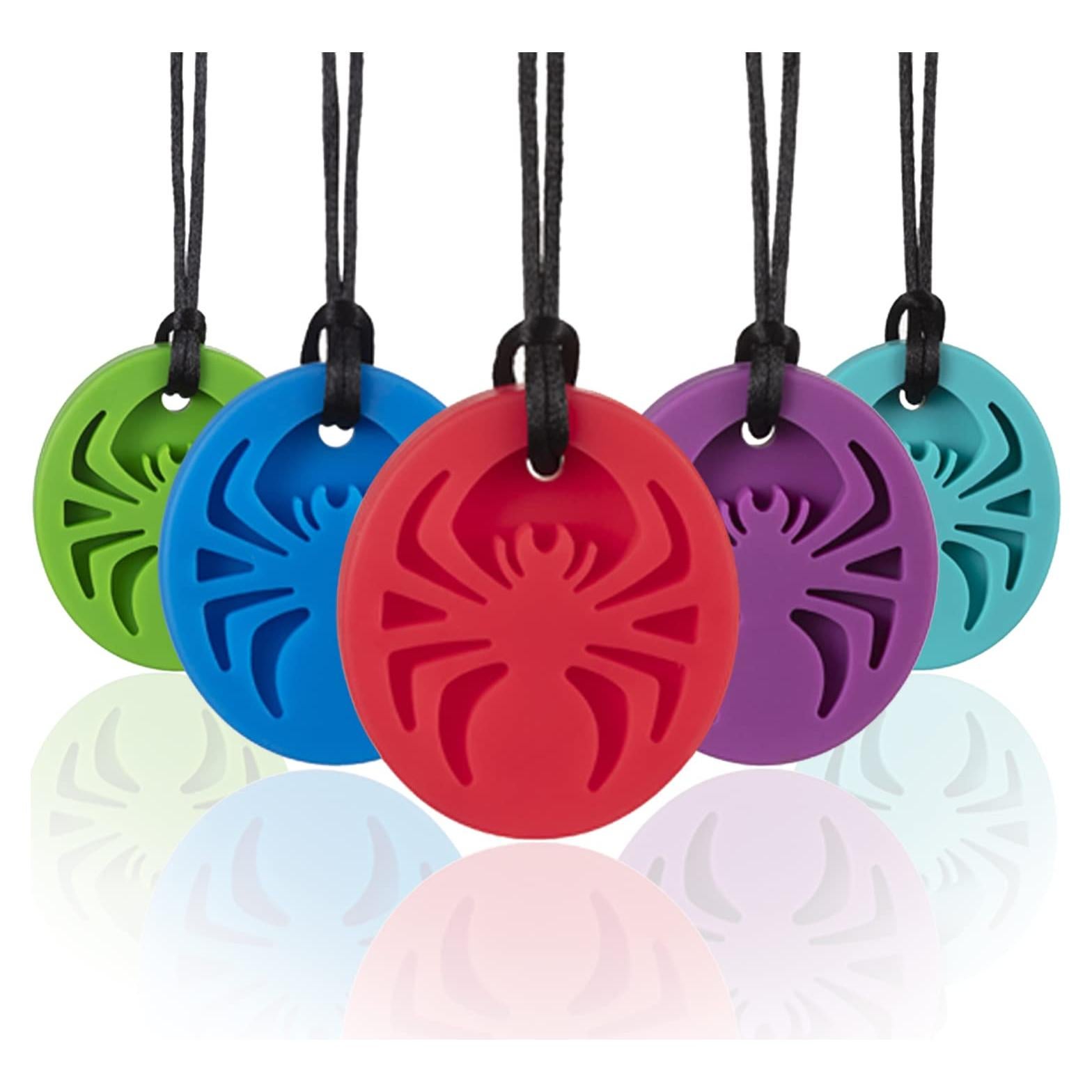 Collares Masticables Sensoriales Spider SOSKYGELO - Paquete de 5