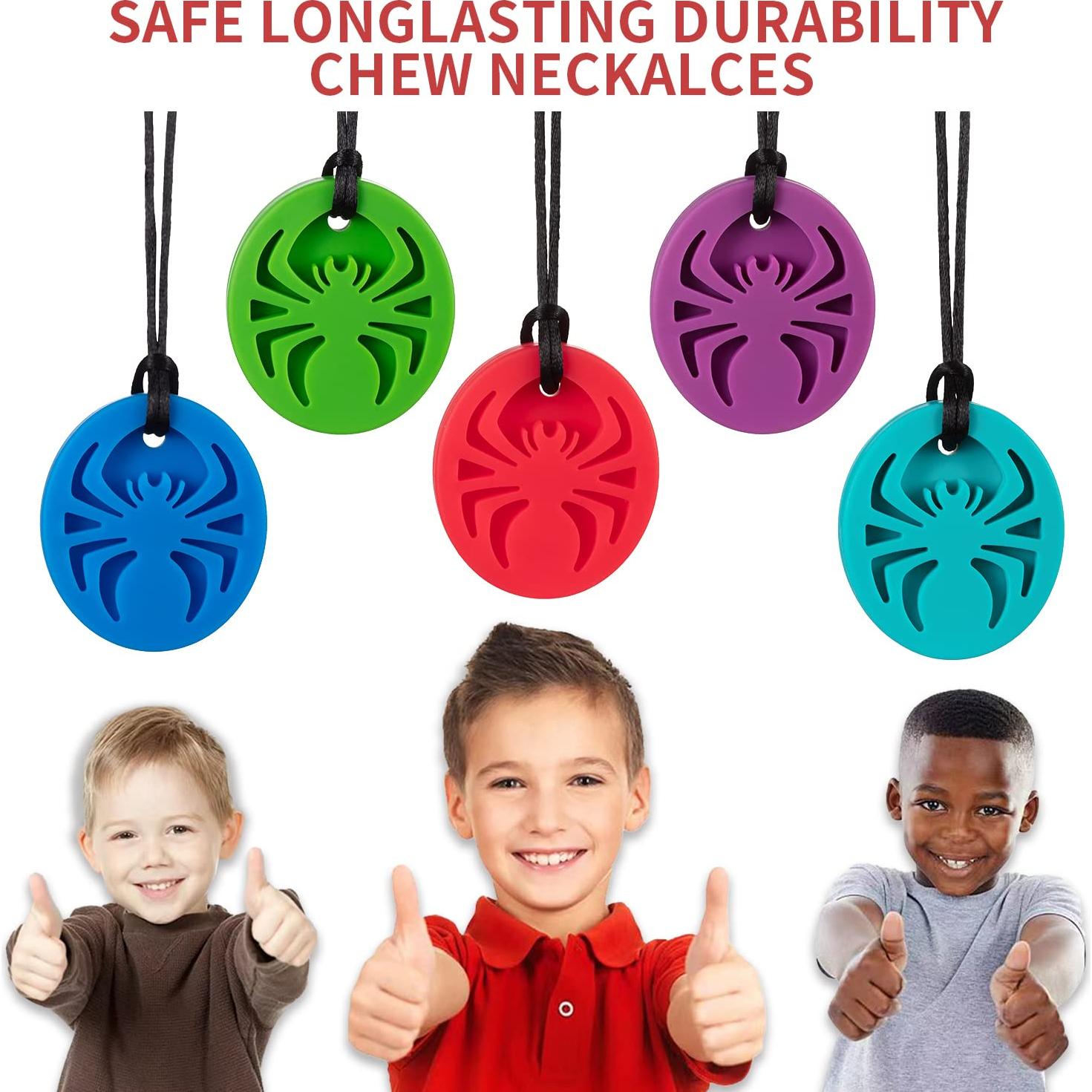 Collares Masticables Sensoriales Spider SOSKYGELO - Paquete de 5