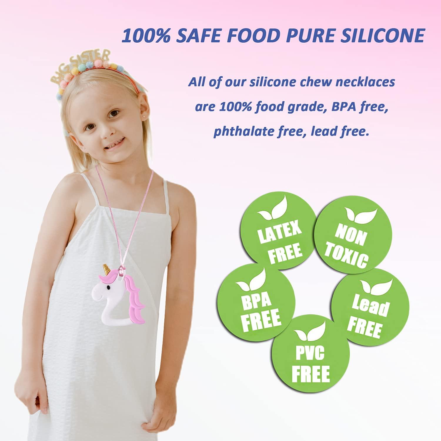 Collares Masticables Sensoriales de Silicona - 6 Piezas para Niños y Adultos