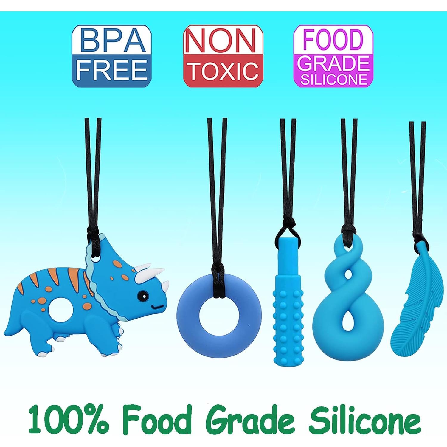 Collares Masticables Sensory Atsky - 6 Piezas Silicona Segura