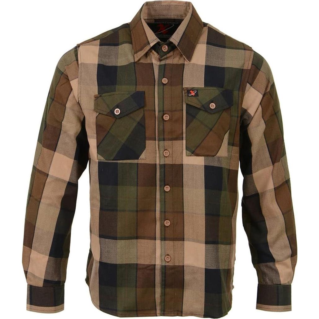 Camisa de Franela a Cuadros Hombre Milwaukee Leather Larga