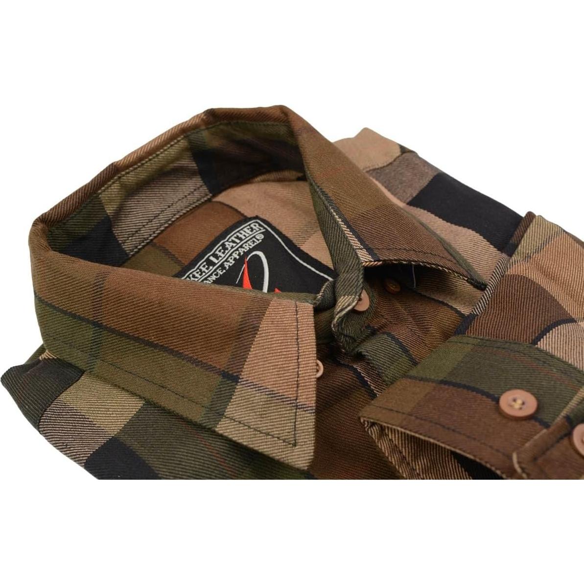 Camisa de Franela a Cuadros Hombre Milwaukee Leather Larga