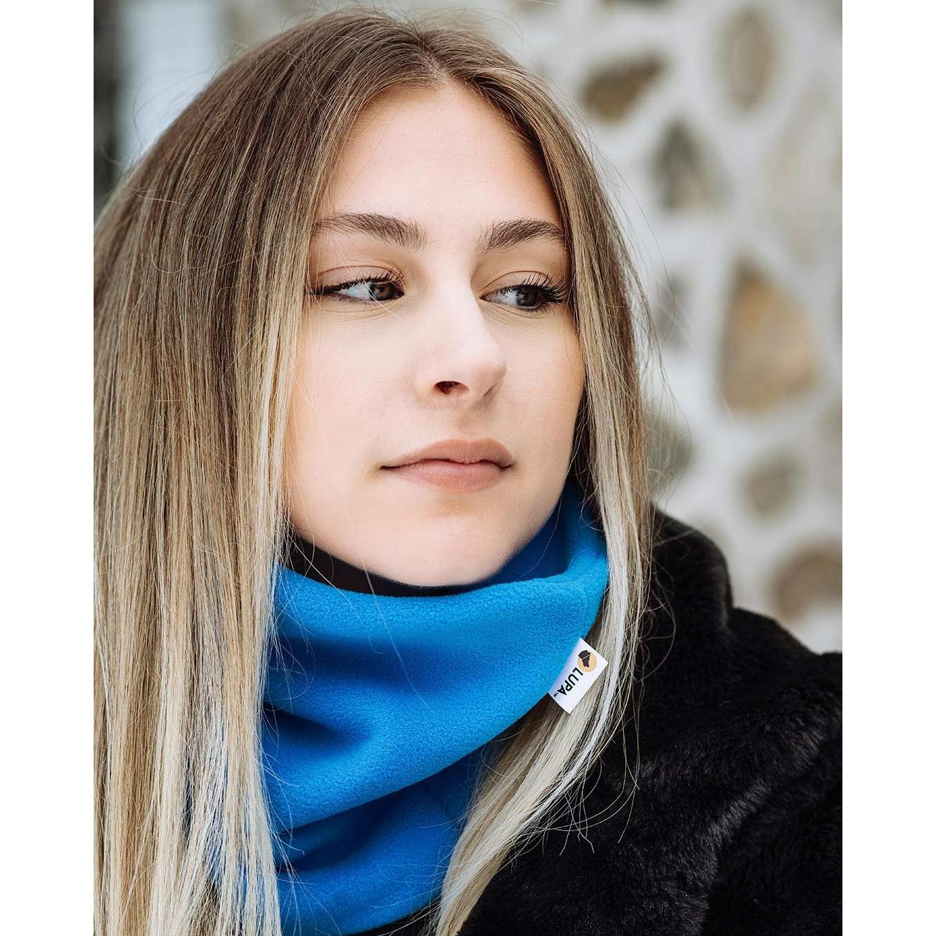 Calentador de Cuello Lupa Doble Capa Forro Polar Aqua