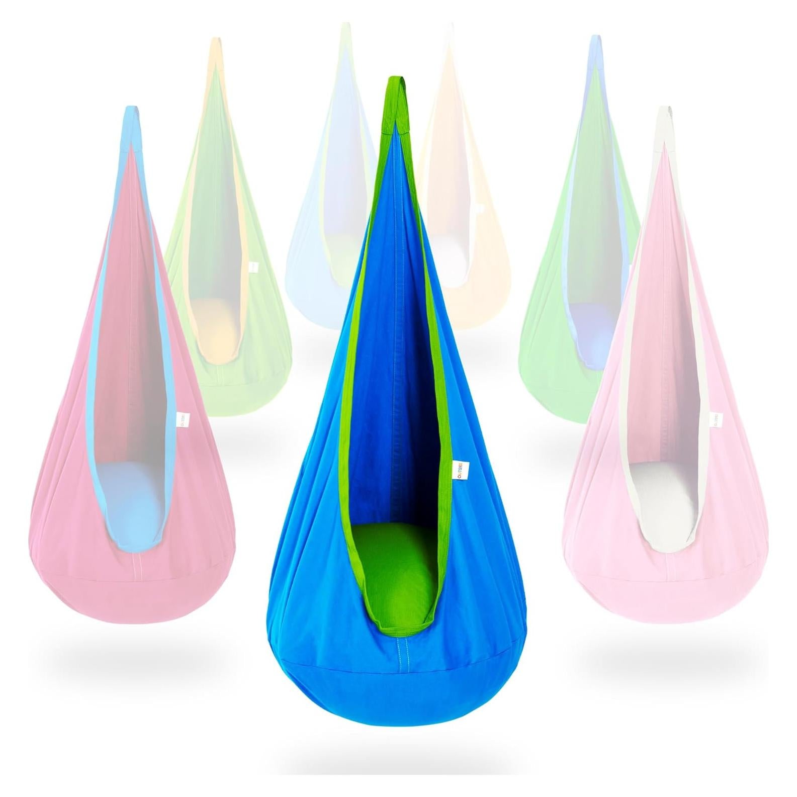 Silla Columpio Pod OUTREE para Niños, Hamaca Algodón Azul