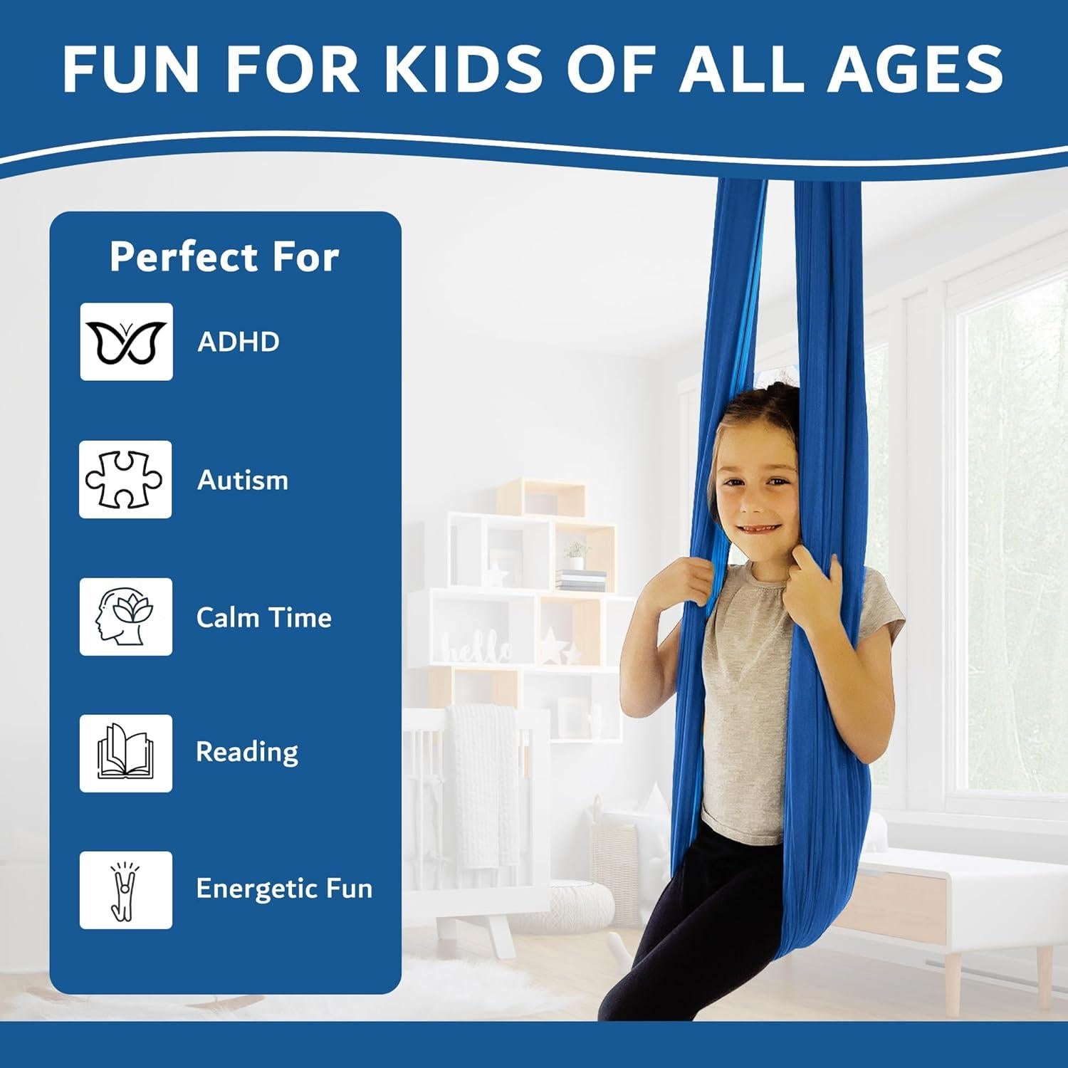 Columpio Sensorial Bradoro Doble Capa 1 kg 152x127 cm Azul