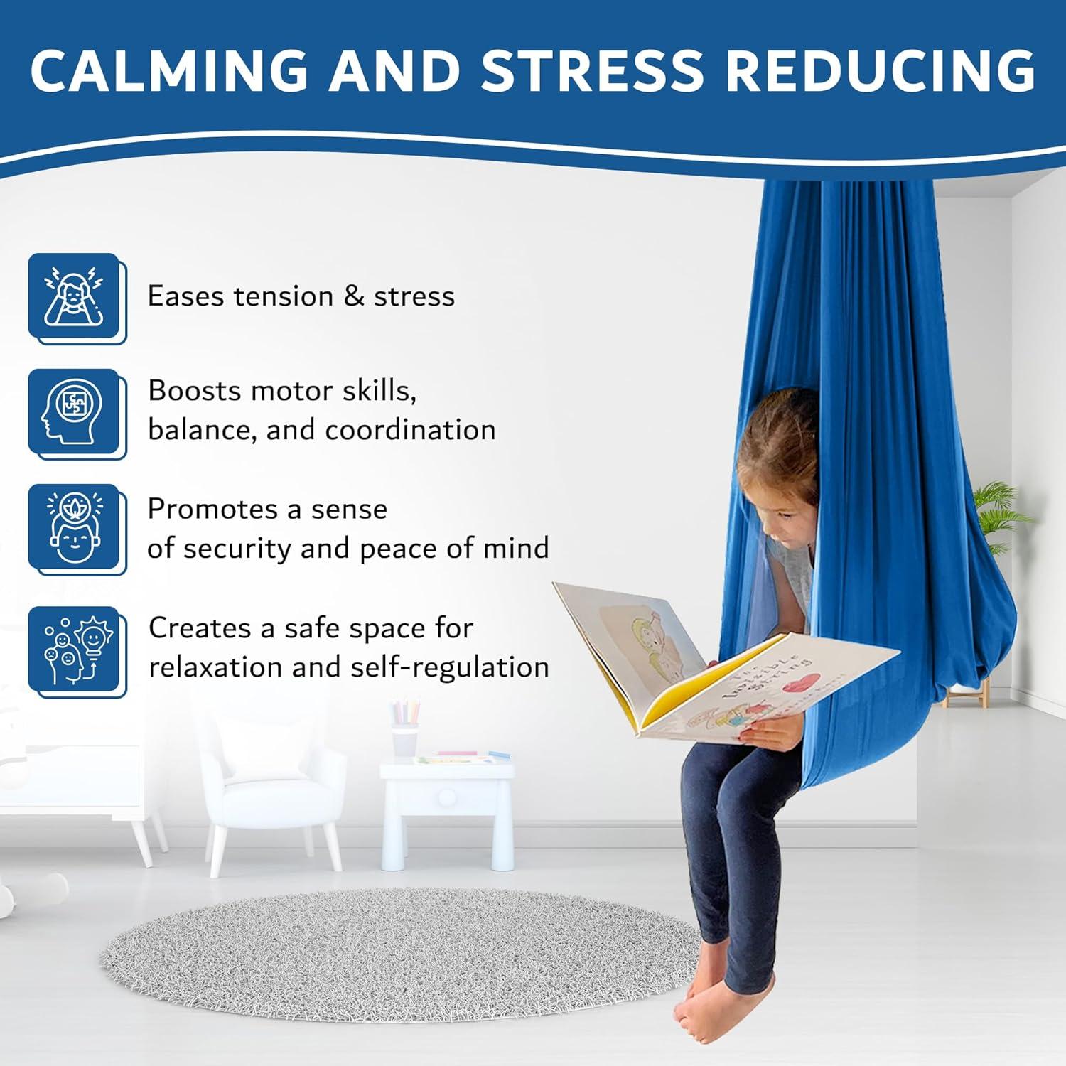 Columpio Sensorial Bradoro Doble Capa 1 kg 152x127 cm Azul