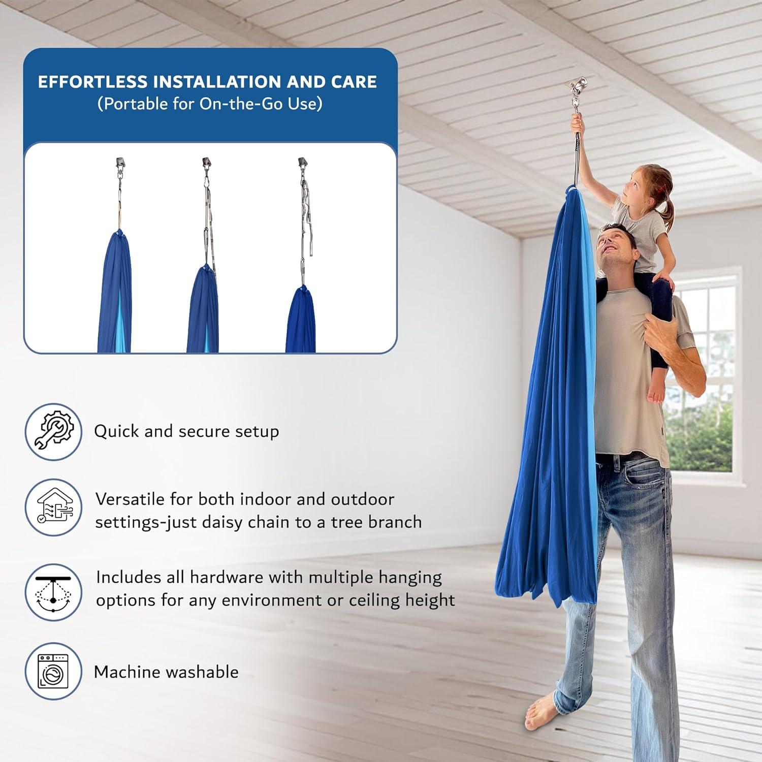 Columpio Sensorial Bradoro Doble Capa 1 kg 152x127 cm Azul