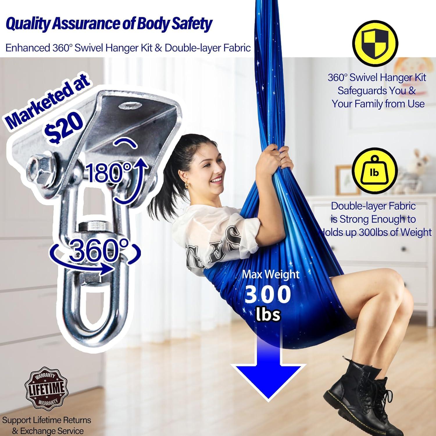 Columpio Sensorial Terapéutico Yatoco 150x150cm Azul Estrella