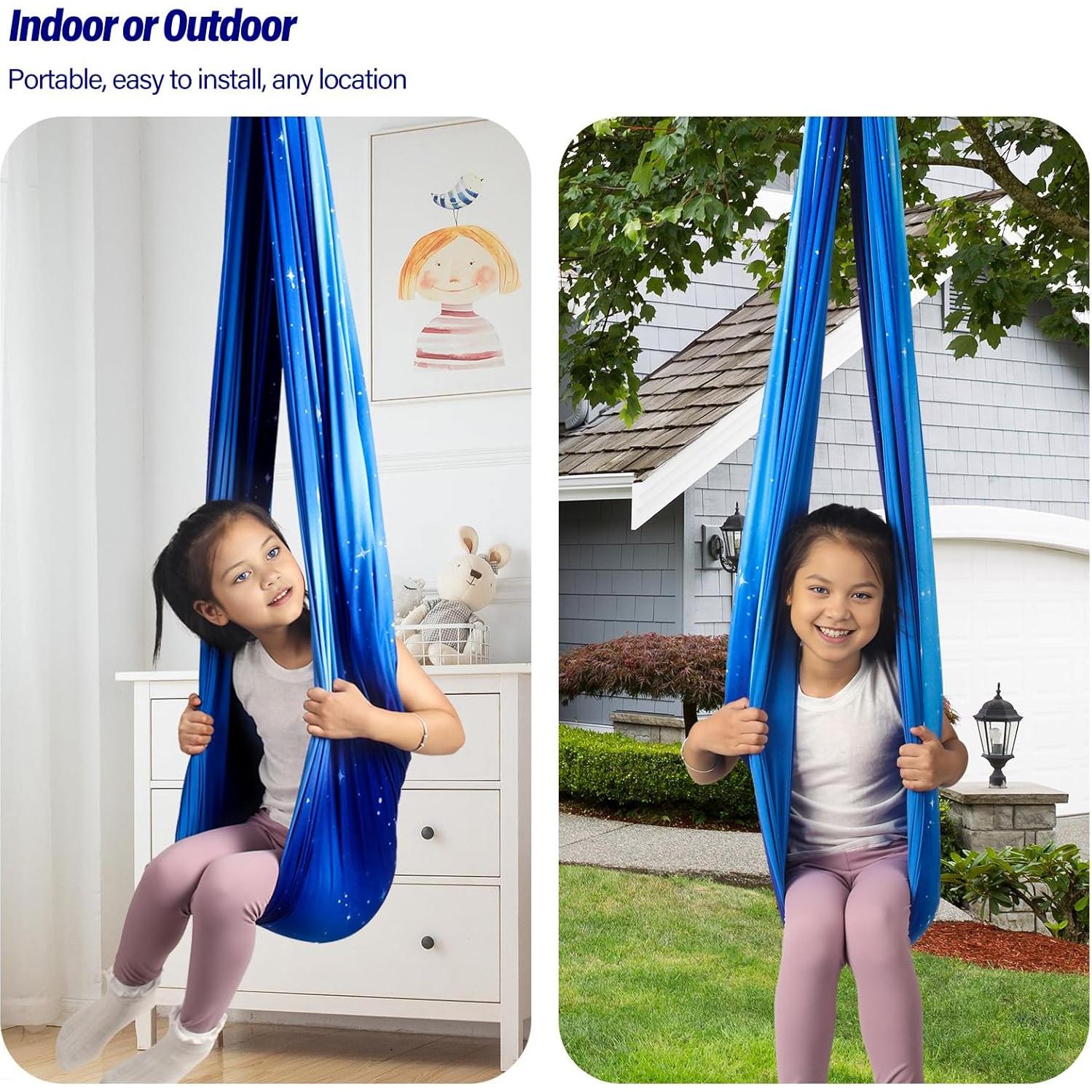 Columpio Sensorial Terapéutico Yatoco 150x150cm Azul Estrella