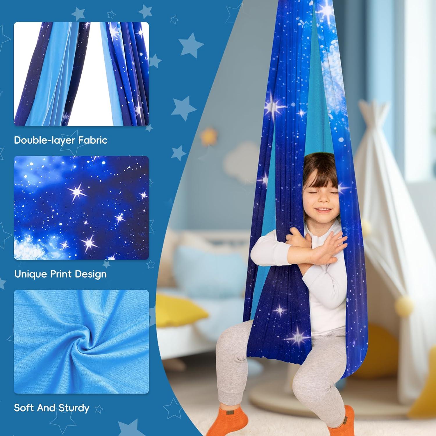 Columpio Sensorial OUTREE para Niños Azul con Gancho 360°