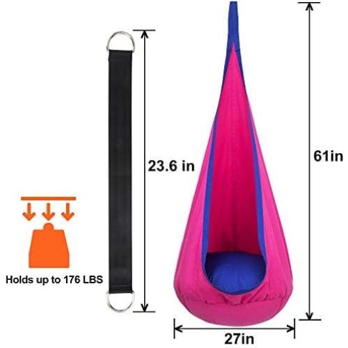 Columpio Pod Y-STOP para Niños Rosa/Azul, Silla Hamaca 80 kg