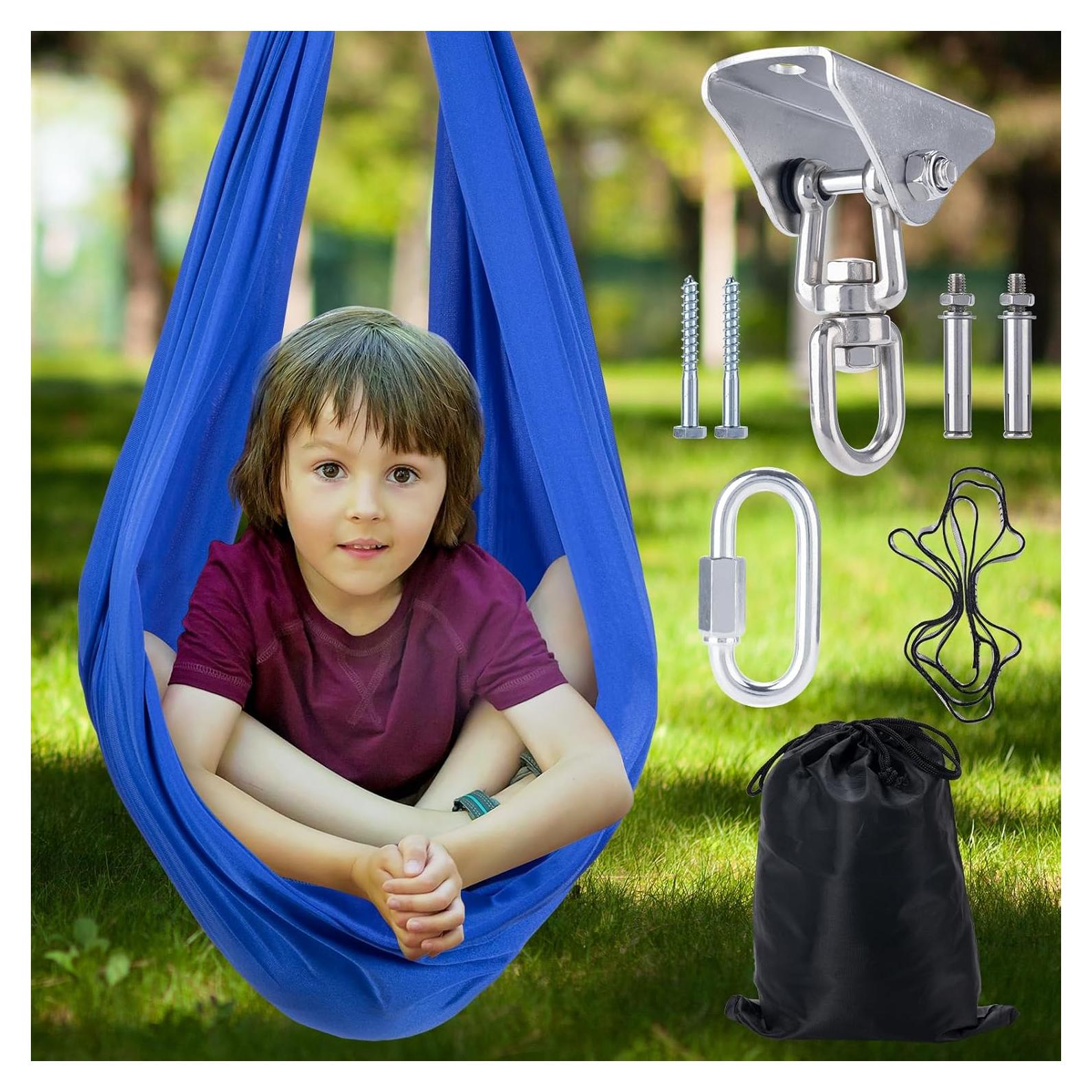 Columpio Sensorial DWQEKD para Niños con Gancho Giratorio 360°