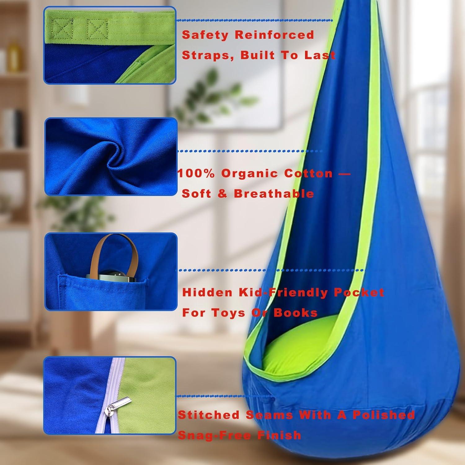 Columpio Sensorial Pod YUANFENG Azul 360° Ajustable 2.1kg