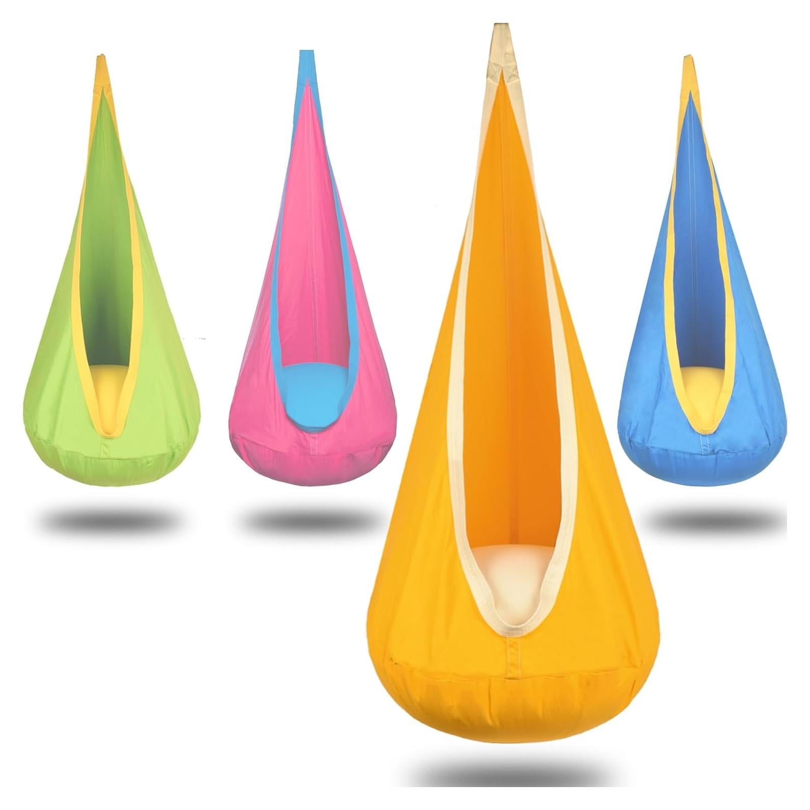 Silla Colgante Pod para Niños Funny Game 100% Algodón Amarillo