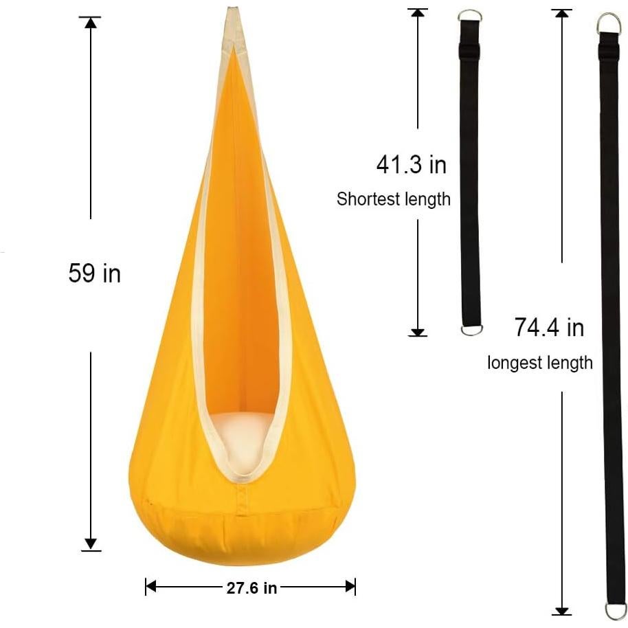 Silla Colgante Pod para Niños Funny Game 100% Algodón Amarillo