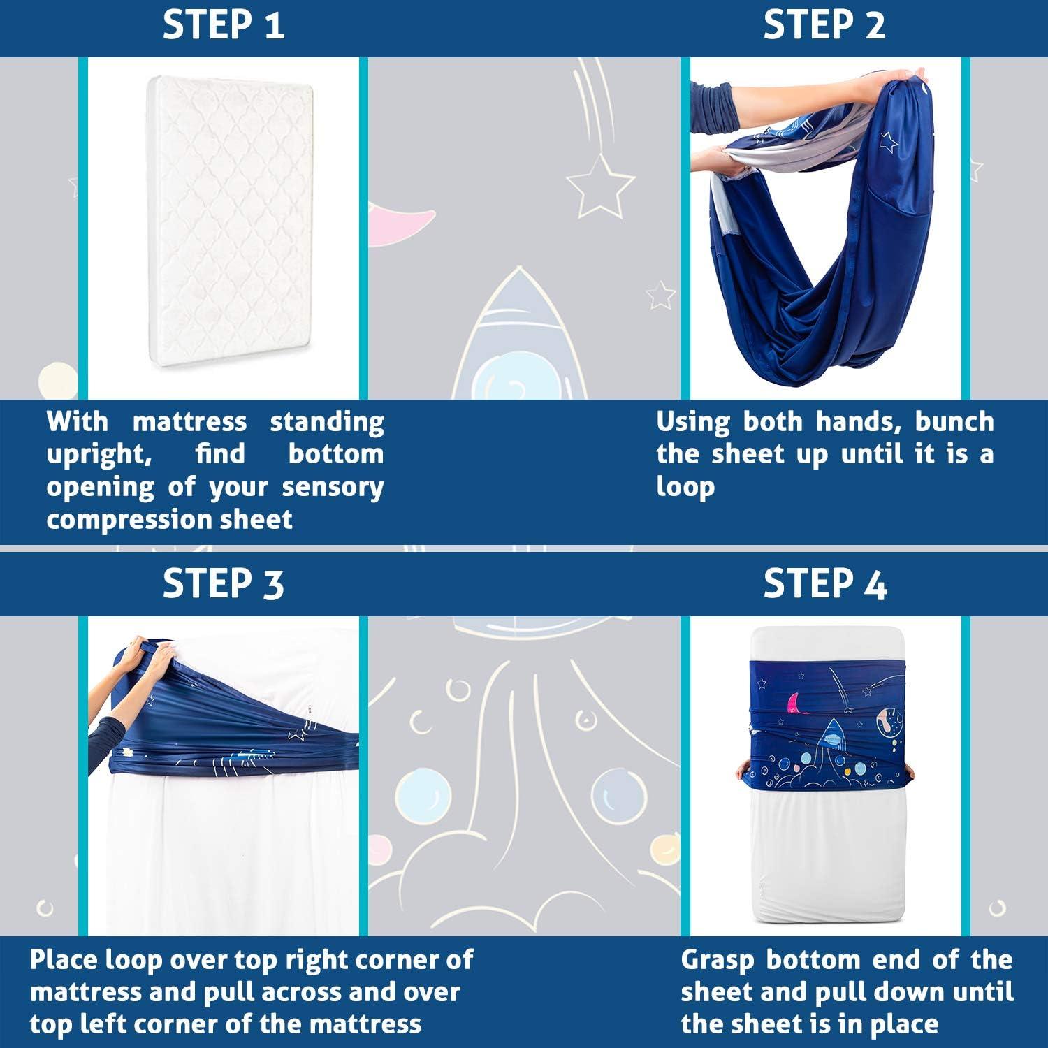 Sábana de Compresión Sensorial Individual Friendly Cuddle Cohete