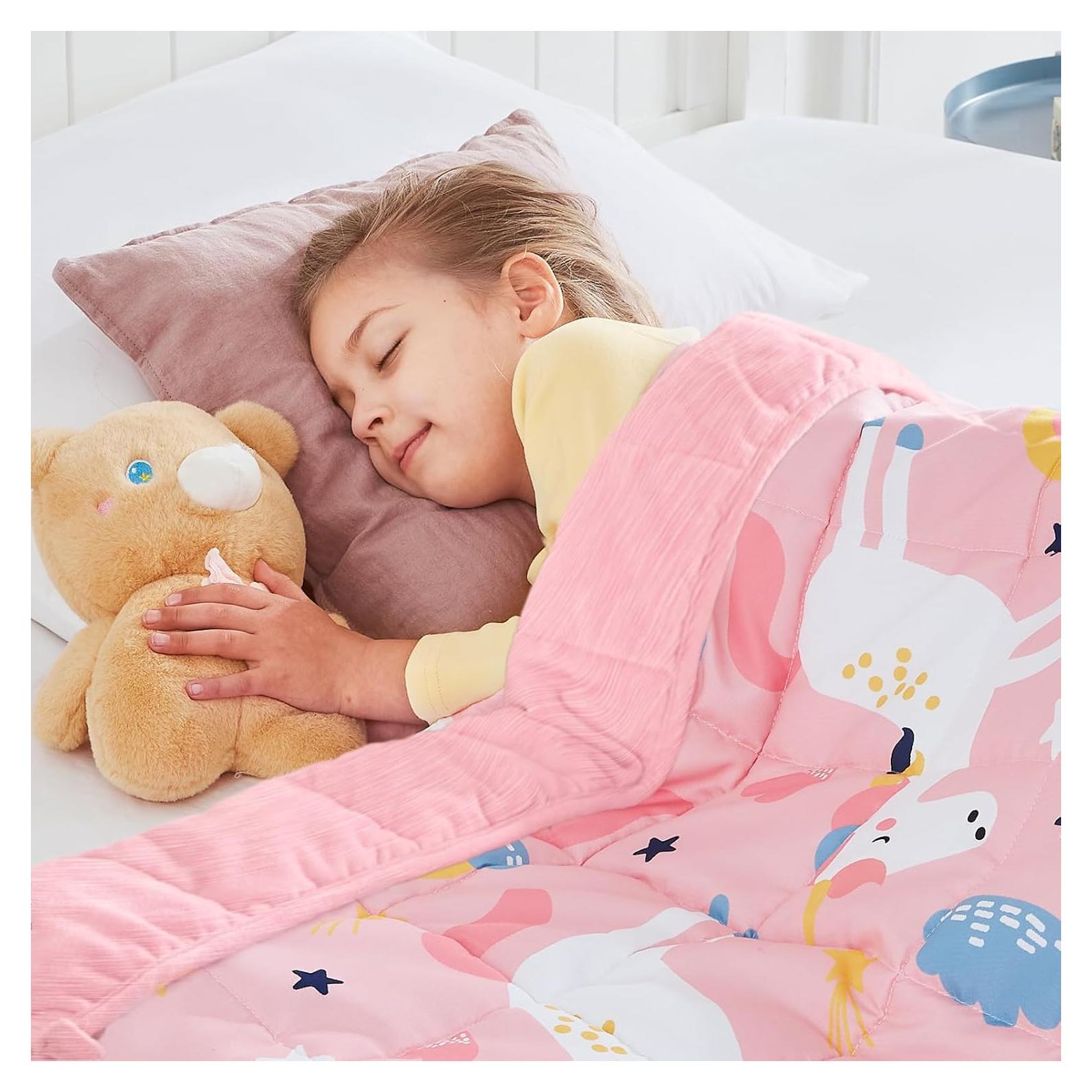 Manta con peso HOSUKKO 91x122 cm Unicornio Rosa 0.91 kg