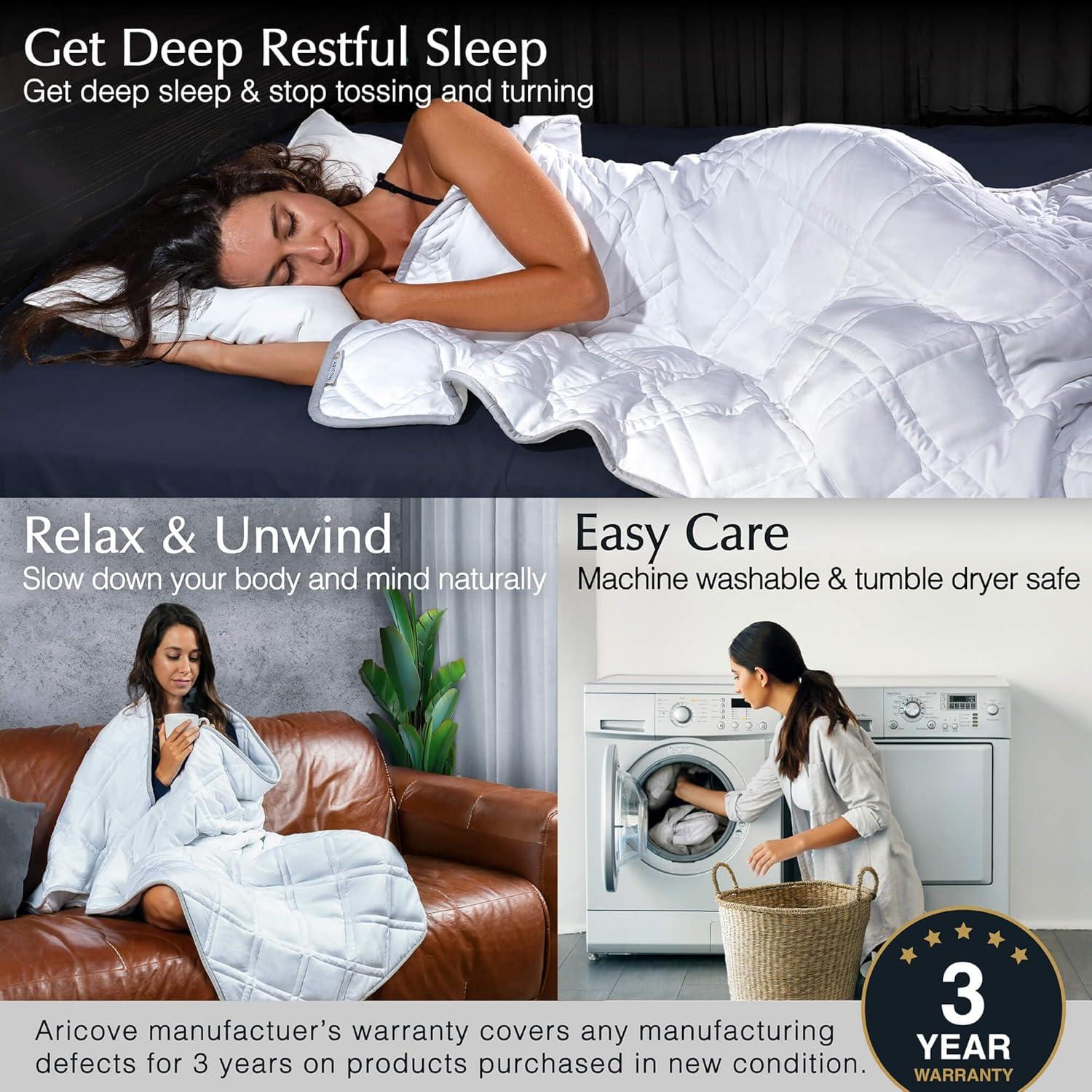 Manta con peso Aricove 5.4 kg 122x183 cm Blanca Suave