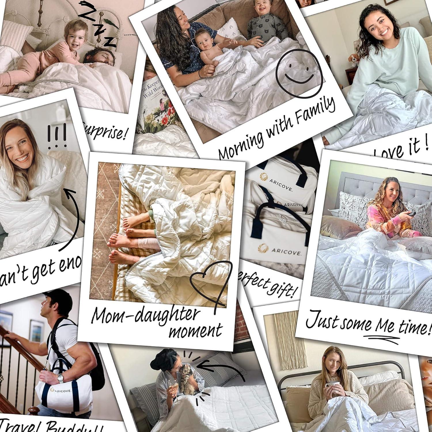 Manta con peso Aricove 5.4 kg 122x183 cm Blanca Suave