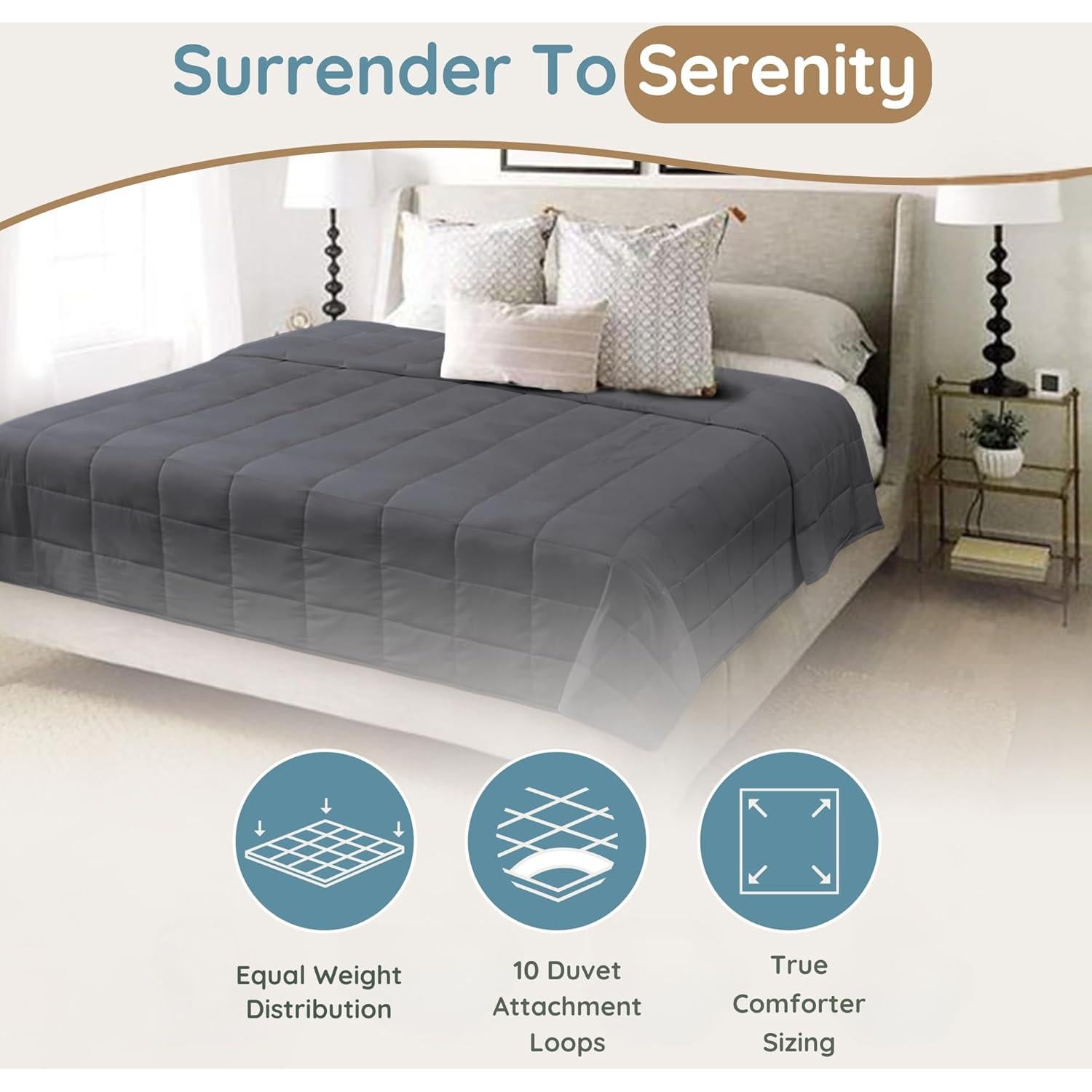 Manta con peso King Size HomeSmart 13.6kg Gris Suave