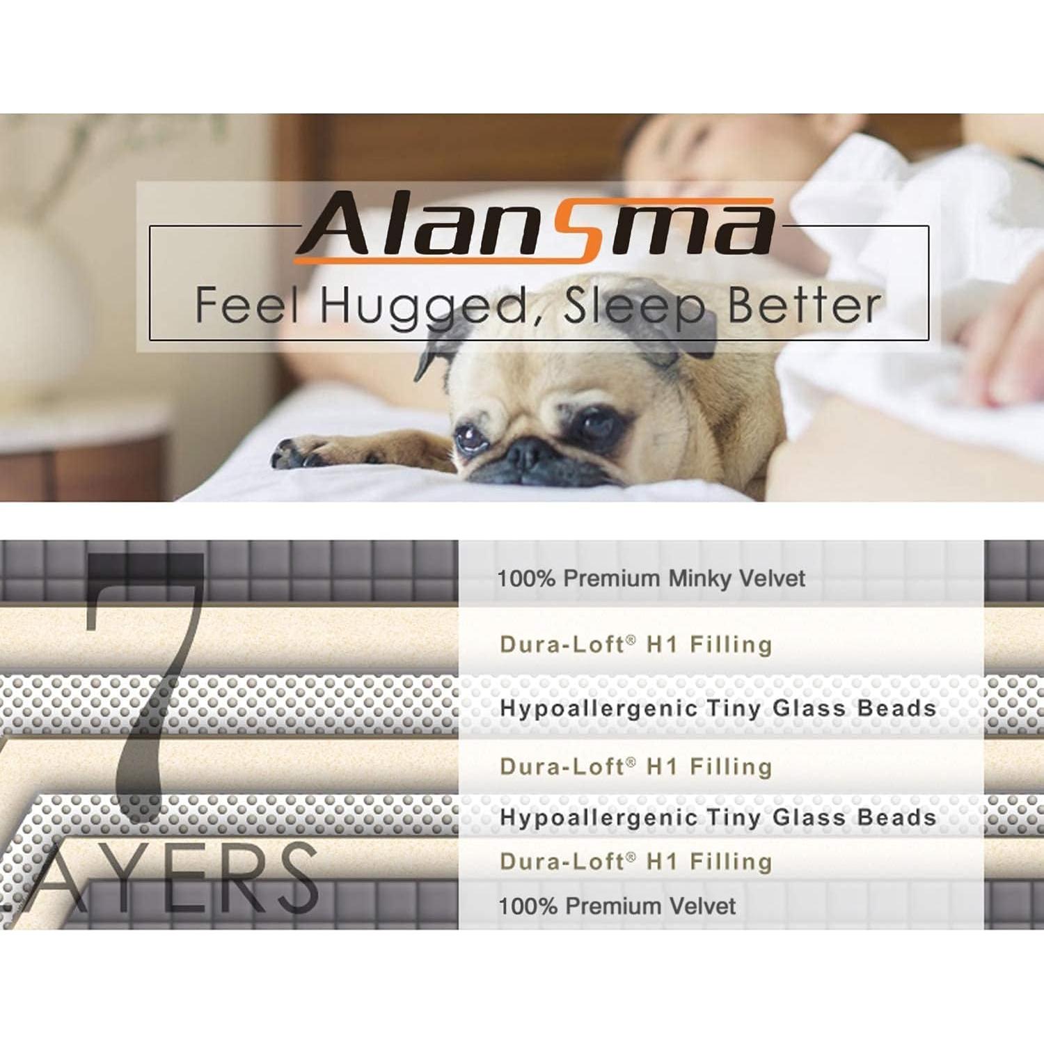 Manta con Peso Reversible ALANSMA 4.54kg Azul 48x72cm